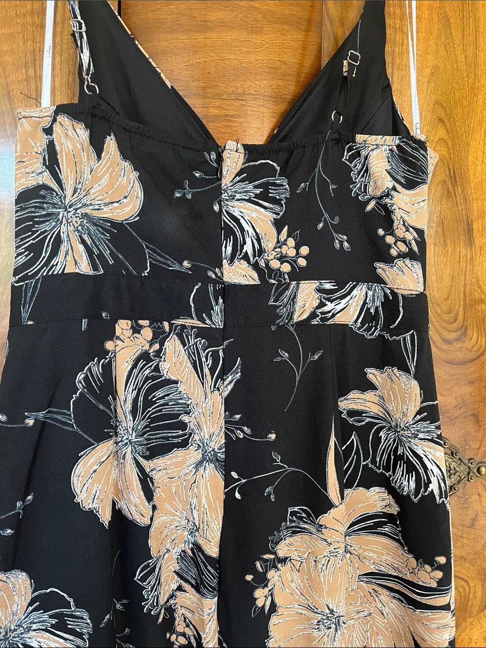 Lulus Black Floral High-Low Slip Dress Size Medium - New With Tags! - Picture 8 of 11